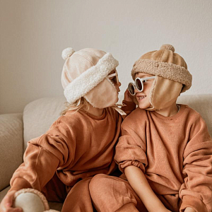 Шапка-ушанка Mrs. Ertha "Blush", пудровая